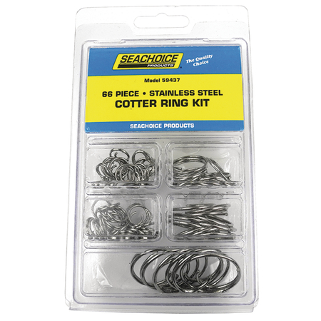 SEACHOICE Stainless Steel Cotter Ring Kit - 66 Piece 59437